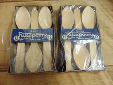 Vtg Ritespoons Wood Disposable Spoons USA 1940's LOT of 2 Pkgs D.W.D. Oval Wood picture
