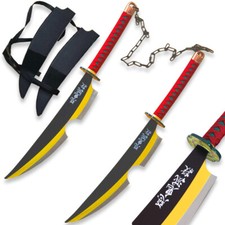 Kimetsu no Yaiba Demon Slayer Uzui Tengen Twin Swords Set with Chain picture