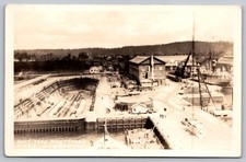 c1915 Puget Sound Navy Yard Dry Dock Bremerton Washington WA Real Photo RPPC picture