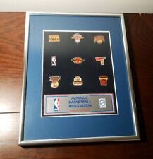 Detroit Pistons Vintage Framed NBA Team Collector Pins 1988, 1989, 1990 picture