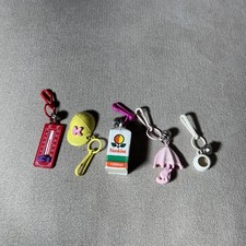 LOT 4 VTG 1980s Charms 80s Bell Clip Necklace Hat Thermometer OJ Umbrella Bunny picture