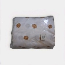 Vtg 90s Springs Celestial Sun Sheet Set Dbl White Yellow Sunshine Whimsigoth Y2K picture