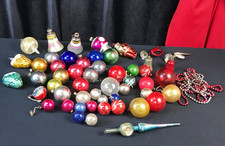 Over 50pc Vintage Mercury Glass Small ORNAMENTS & TREE TOPPER Germany USA Made picture