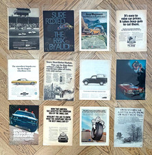 Lot 12 Vintage 1970s Car Tire Ads Sports Illustrated Jeep Impala Cadillac VW picture