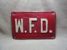 Vintage Wytopitlock Maine ME Fire Department Dept Metal License Plate Tag W.F.D. picture
