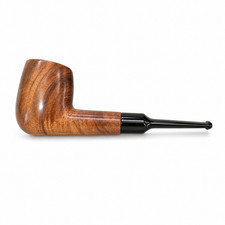 Classic Wooden Tobacco Smoking Pipe 9mm Filter Glossy Black Stem Natural Grain w picture