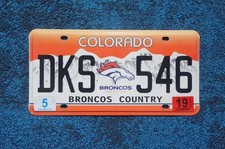 2019 Colorado DENVER BRONCOS License Plate # DKS 546 - Football NFL picture