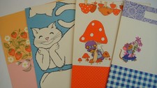 Set of 4 Vintage Greeting cards Carol Cards inc Blank 1960s 1970s Envelope Cards picture