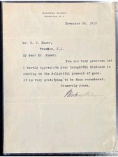 1910 LETTER SIGNED by President WOODROW WILSON As Princeton President Authentic picture
