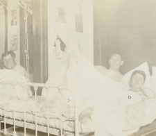 1918 RPPC Major League Baseball Walt Kinney in Bed w/ Boston Red Sox Teammates picture