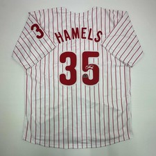 Facsimile Autographed Cole Hamels Philadelphia Pinstripe Jersey Men's XL picture