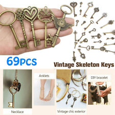 69pcs Vintage Keys Lot Antique Furniture Cabinet Old Lock Key Pendant Charms picture