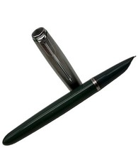 Vintage Parker 51 Special Gray Green Aerometric Fountain Pen Lustaloy Caps picture