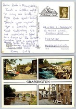 Grassington Yorkshire Dales Multi-View Postcard 1984 Linton Falls Wharfe River picture