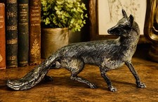 Vintage E.P.N.S. Silver Plated Cast Brass Fox Figurine 11.5”X7” picture