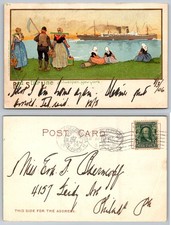 Antwerp Belgium New York Red Star Line Ocean Liner Ship Traditional Postcard picture