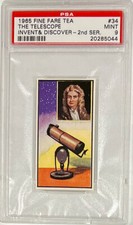 1965 SIR ISSAC NEWTON PSA 9 MINT ***RARE*** FINE FARE TEA (INVENTOR TELESCOPE) picture
