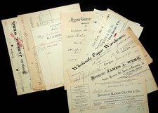 1880's Lot Of 9 Invoices And Bills - E5-A picture