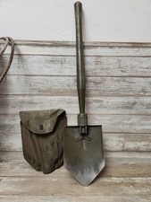 Vintage WW2 Era US Military Army Folding Entrenching Shovel Tool & Cover 1940s picture