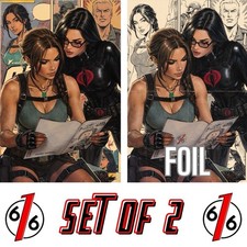 π₯ GI JOE TOMB RAIDER #2 CEDRIC POULAT 616 Virgin & FOIL Variant Set LTD 750 picture