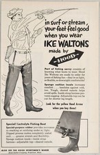 1952 Print Ad Ike Waltons Fishing Boots & Waders Hood Rubber Co. Watertown,MA picture