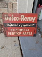 c.1950s Original Vintage Delco Remy Sign Metal GM Chevy Electric Service OEM picture