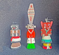 THREE Vintage Hopi Indian Route 66 Kachina Dolls Rte. 66 Pooley picture