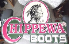 CHIPPEWA Boots ad. sign, 23x17in, Beautiful sign, aluminum, New-never displayed picture