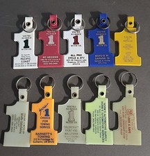Lot Of 10 Vintage Number 1 Advertising  Keychains / Keyrings Keychain Lot picture