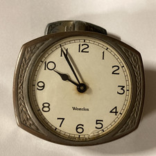 Vintage Westclox Auto Dashboard Clock Wind Up Mount Bracket USA  Not Working picture