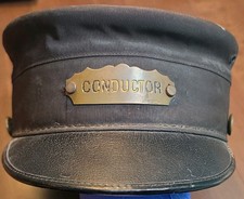 Vintage Central Vermont Railway Conductor Hat C.V. Buttons Carlson & Company picture