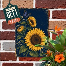 Country Bar Sunflowers Tin Sign Rustic Farmhouse Kitchen Dining Metal Plaque picture