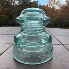 Beautiful Vintage Whitall Tatum Co. Light Aqua Glass Insulator No. 5 Nice Shape picture