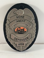 Geek Squad Badge On Leather with Clip Mone Original Brand New  picture