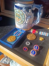 World War 2 Veterans / Victory Medal Lot W Antique Mug, Nice Lot picture