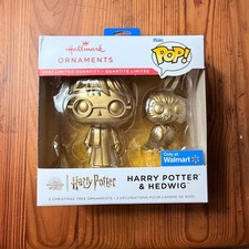 Hallmark Funko Pop Harry Potter & Hedwig Gold Ornaments Walmart Exclusive picture