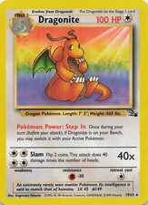 Dragonite 19/62 Fossil Non Holo Unlimited Pokemon TCG Vintage 1999 picture