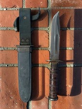 Camillus USN MARK 2 Guard Marked With Scabbard. Vintage WW2 picture