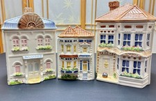 Avon 1980 Townhouse Canister Collection Hand Painted Set of 3 picture