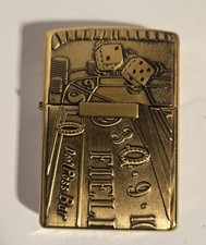 Rare VTG Zippo Barrett Smythe Brass Craps Gambling Lucky Seven Dice NOS picture