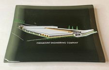 VTG Paramount Engineering Company Glass Tray Commemorative Advertising Dish 7x5” picture