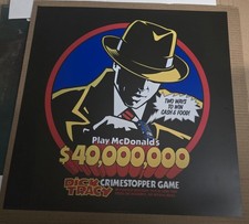 Vintage 1990 McDonald's Dick Tracy CrimeStopper Game Translite sign 21.75