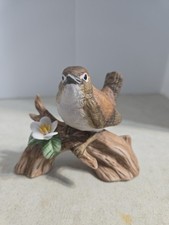 Vintage Ceramic Wren On A Branch 3