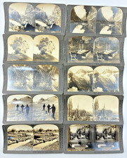 10 Antique Stereoview Stereoscope Cards KEYSTONE Scenes From Home and Abroad picture