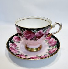 Vintage Tuscan Tea Cup & Saucer Floral Pink Roses Bone China Made in England picture