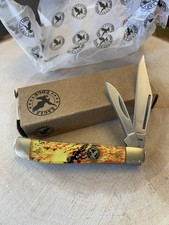 Eagle Edge Peanut Pocketknife Yellow/Orange/Black “Lava” Handles SS 71203 picture