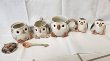Vintage Fitz And Floyd Spotted Owl Tea Set Collection. Japan picture