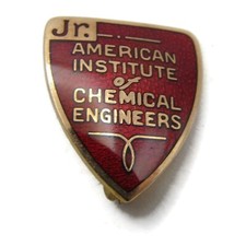 Vintage Jr. AIChE American Institute of Chemical Engineers Lapel Pin Red Enamel picture