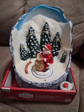 Holiday Time Animated Village Santa Scene 5.5in LED Lights Sounds picture