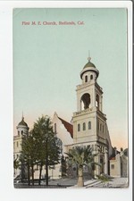 Redlands CA postcard - First M.E. Church - Methodist 1910s unused picture